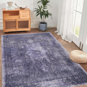 5x8 Area Rugs for Bedroom, Washable Rug, Low-Pile, Non-Slip, Non-Shedding, Foldable, Kid & Pet Friendly - Area Rugs for living room, bedroom, kitchen