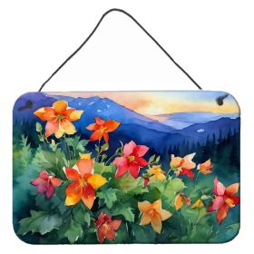 NEW Colorado Rocky Mountain Columbine in Watercolor Wall or Door Hanging Prints Aluminum Metal Sign Kitchen Wall Bar Bathroom Plaque Home Decor