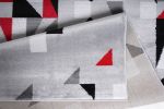Jersey Area Rugs, Carpets For Livingroom, 7x10 Area Rugs ,3985 Grey-Red