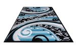 Jersey Area Rugs, Carpets For Livingroom, 7x10 Area Rugs ,1843 Blue-Grey