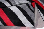 Jersey Area Rugs, Carpets For Livingroom, 7x10 Area Rugs ,1125 Black-Red