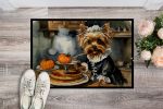 NEW Yorkie Fall Kitchen Pumpkins Doormat Front Door Mat Indoor Outdoor Rugs for Entryway, Non Slip Washable Low Pile, 18H X 27W