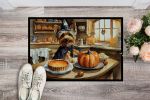 NEW Silky Terrier Fall Kitchen Pumpkins Doormat Front Door Mat Indoor Outdoor Rugs for Entryway, Non Slip Washable Low Pile, 18H X 27W