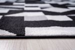 Jersey Area Rugs, Carpets For Livingroom, 7x10 Area Rugs ,3985 Black-Grey