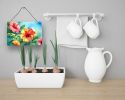 NEW Hawaii Hawaiian Hibiscus in Watercolor Wall or Door Hanging Prints Aluminum Metal Sign Kitchen Wall Bar Bathroom Plaque Home Decor, 8HX12W